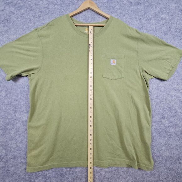 Carhartt Men's Pocket Tee T-Shirt Green Size 2XL Regular Logo Cotton/Polyester - Picture 9 of 11